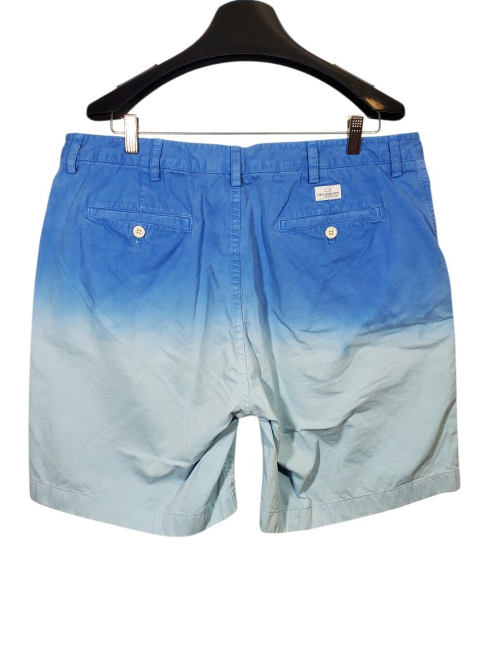 Vineyard Vines Island Shorts Men's 38 Blue Ombre Tie-Dye Cotton Flat Front - Picture 2 of 6